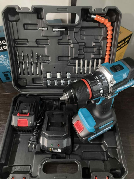Taladro Makita Inalámbrico + 26 accesorios +2 baterías