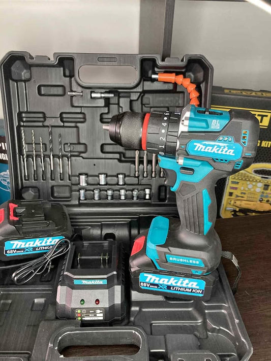 Taladro Makita Inalámbrico + 26 accesorios +2 baterías